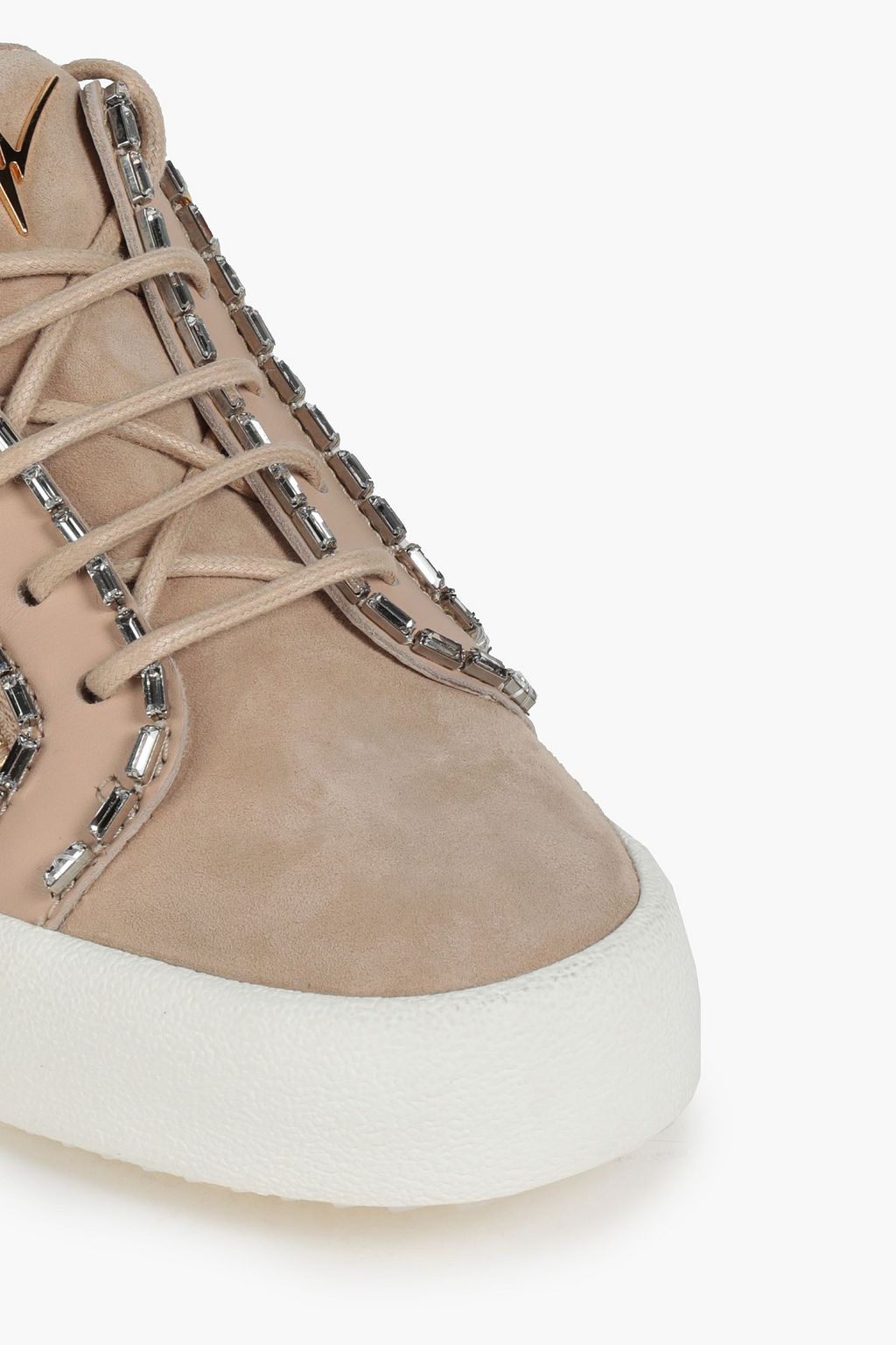 GIUSEPPE ZANOTTI Crystal-embellished suede sneakers