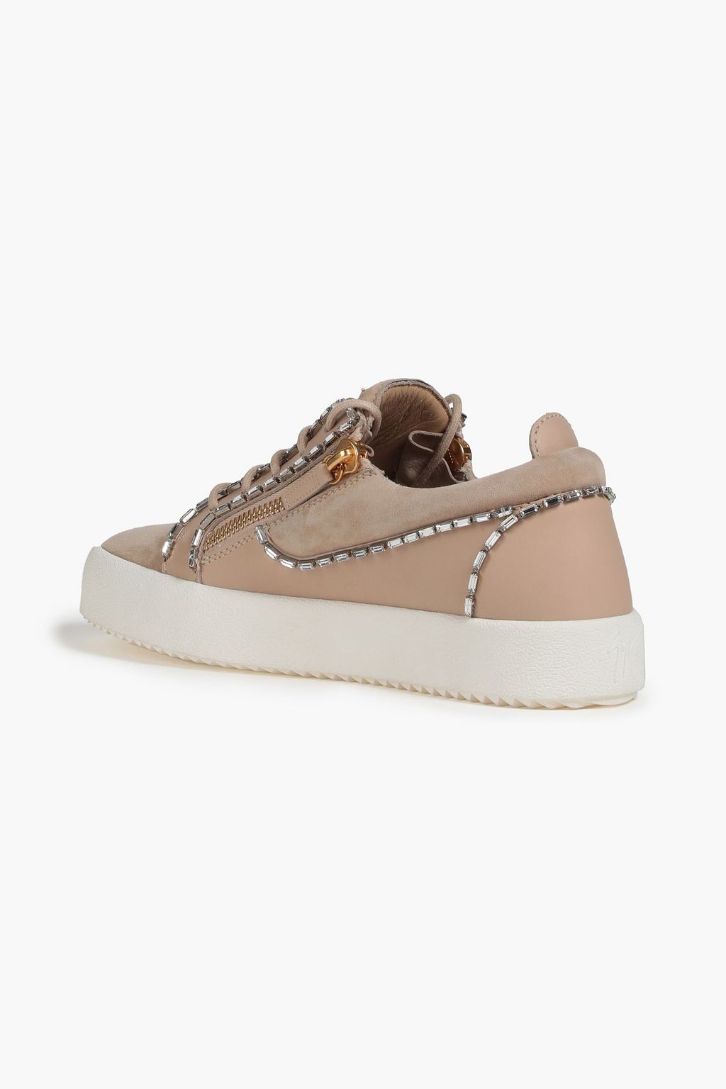 GIUSEPPE ZANOTTI Crystal-embellished suede sneakers
