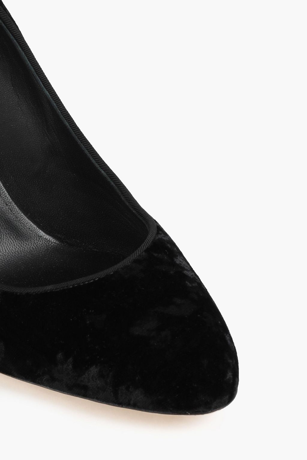GIUSEPPE ZANOTTI Grosgrain-trimmed velvet pumps