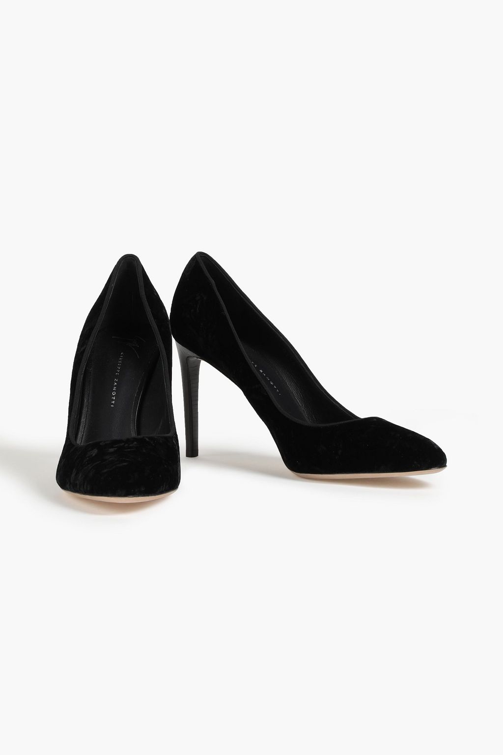 GIUSEPPE ZANOTTI Grosgrain-trimmed velvet pumps