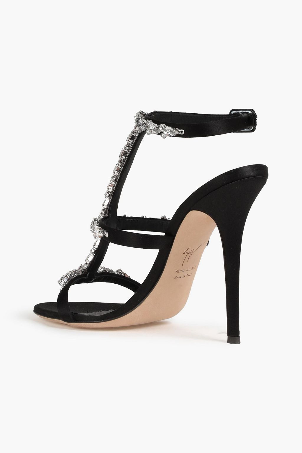 GIUSEPPE ZANOTTI Crystal-embellished leather sandals