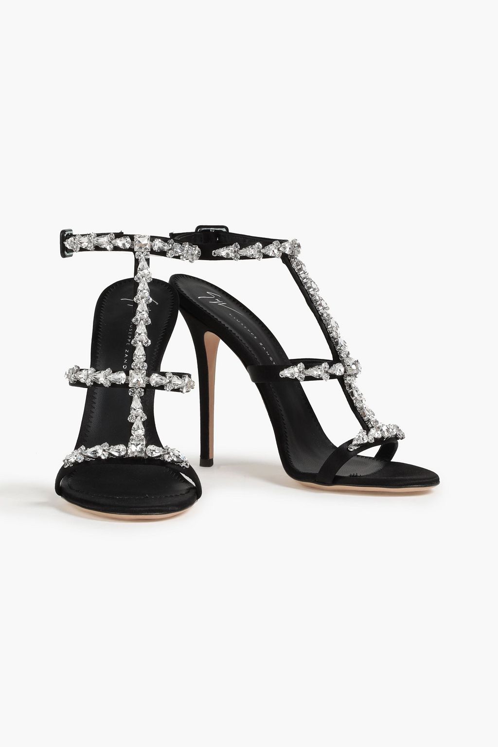 GIUSEPPE ZANOTTI Crystal-embellished leather sandals