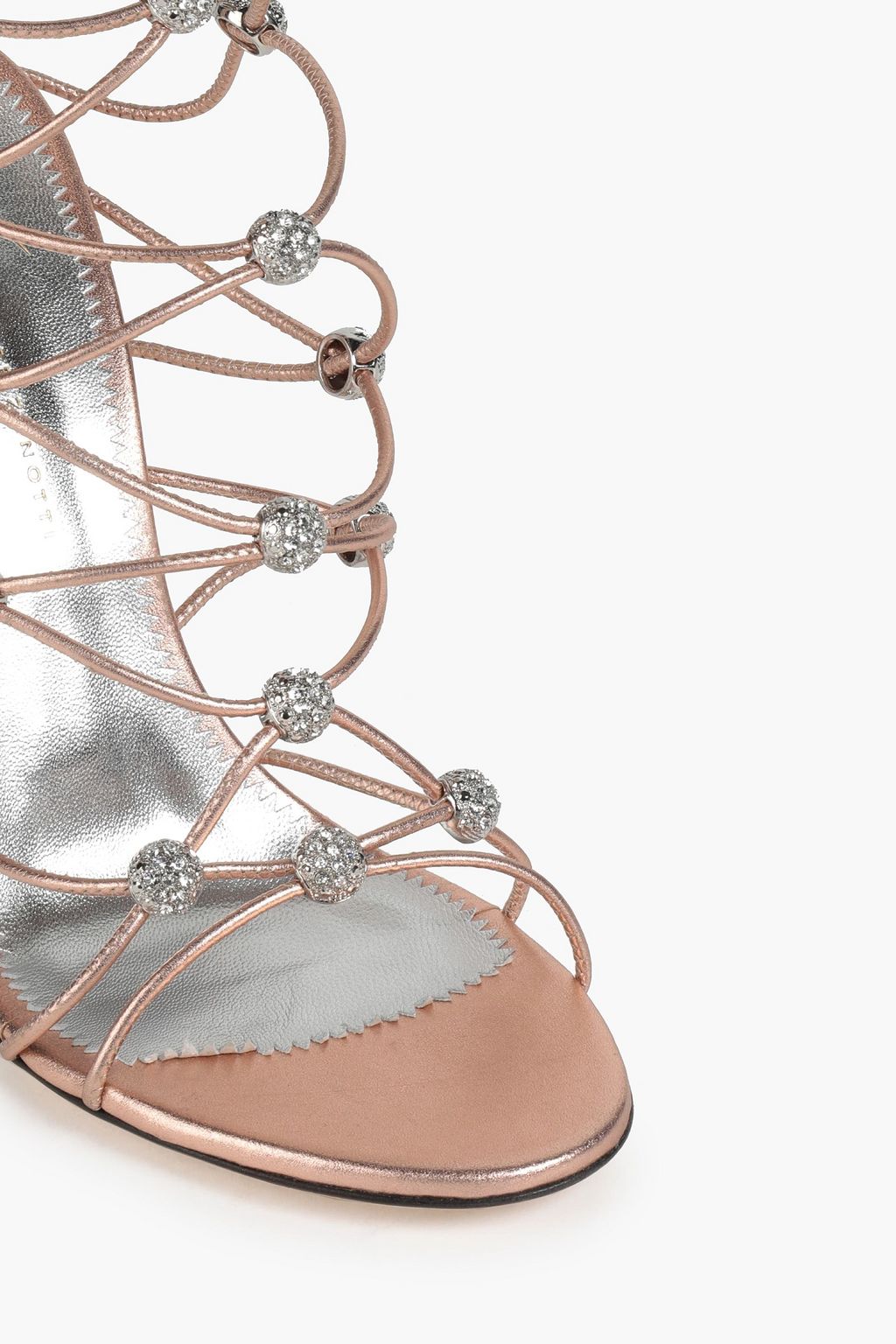 GIUSEPPE ZANOTTI Crystal-embellished leather sandals