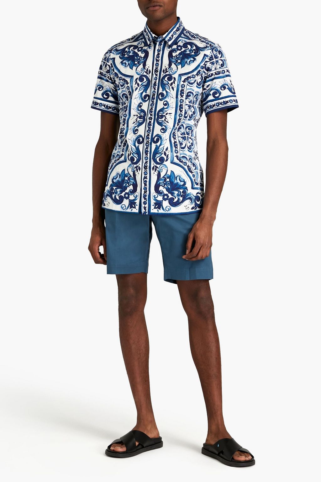DOLCE&GABBANA Printed cotton-poplin shirt
