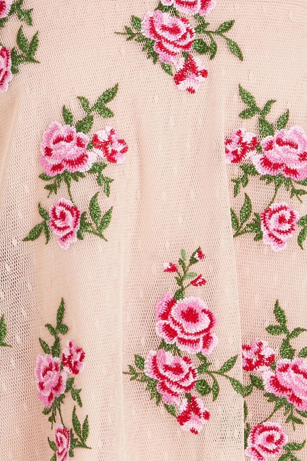 REDVALENTINO Bluse aus Point d'Esprit mit Stickereien