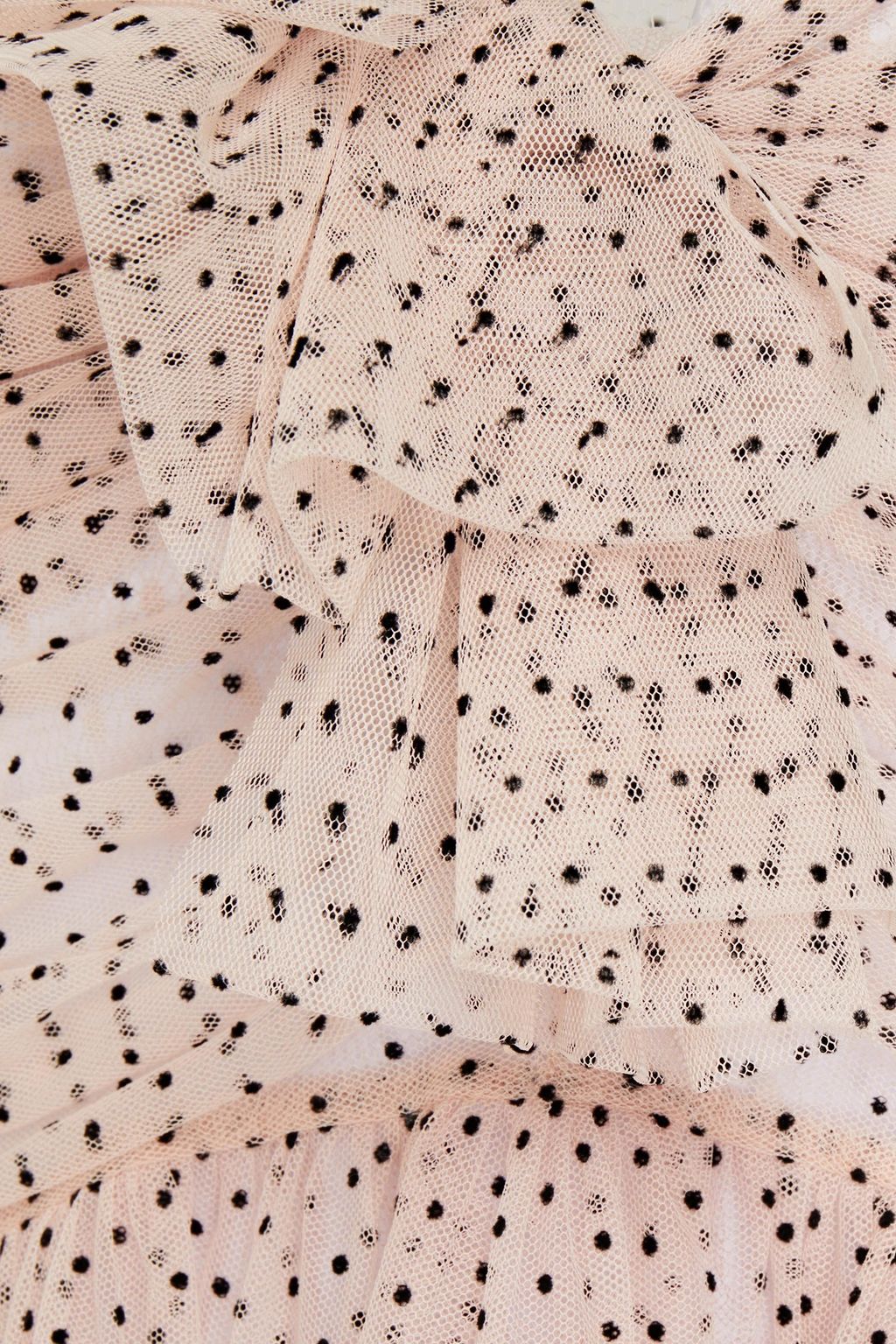 REDVALENTINO فستان طويل مصنوع من التول بنقشات بارزة ومزين بربطة على شكل فراشة