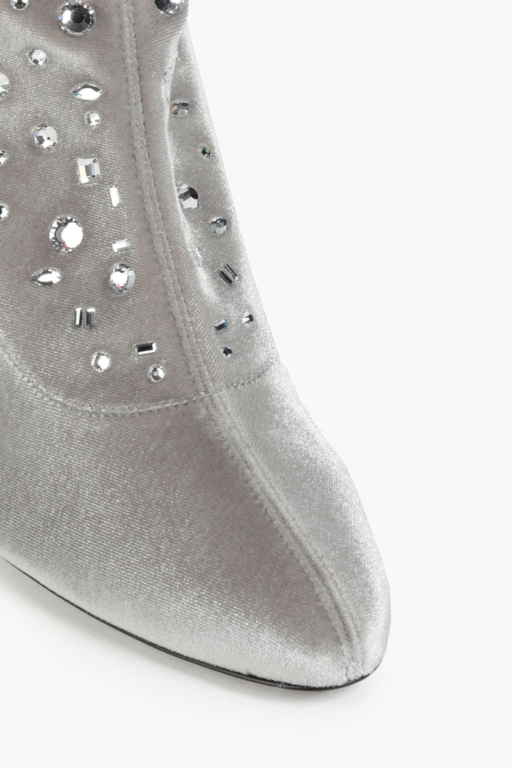 GIUSEPPE ZANOTTI Crystal-embellished velvet sock boots
