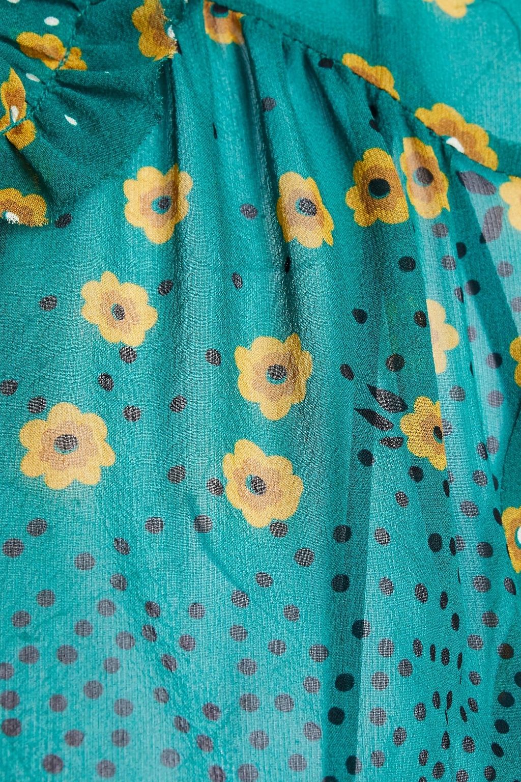 REDVALENTINO Floral-print silk-georgette blouse