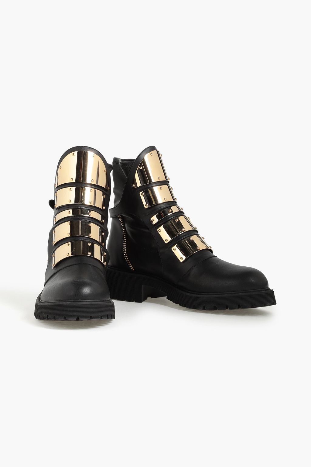 GIUSEPPE ZANOTTI Embellished leather combat boots