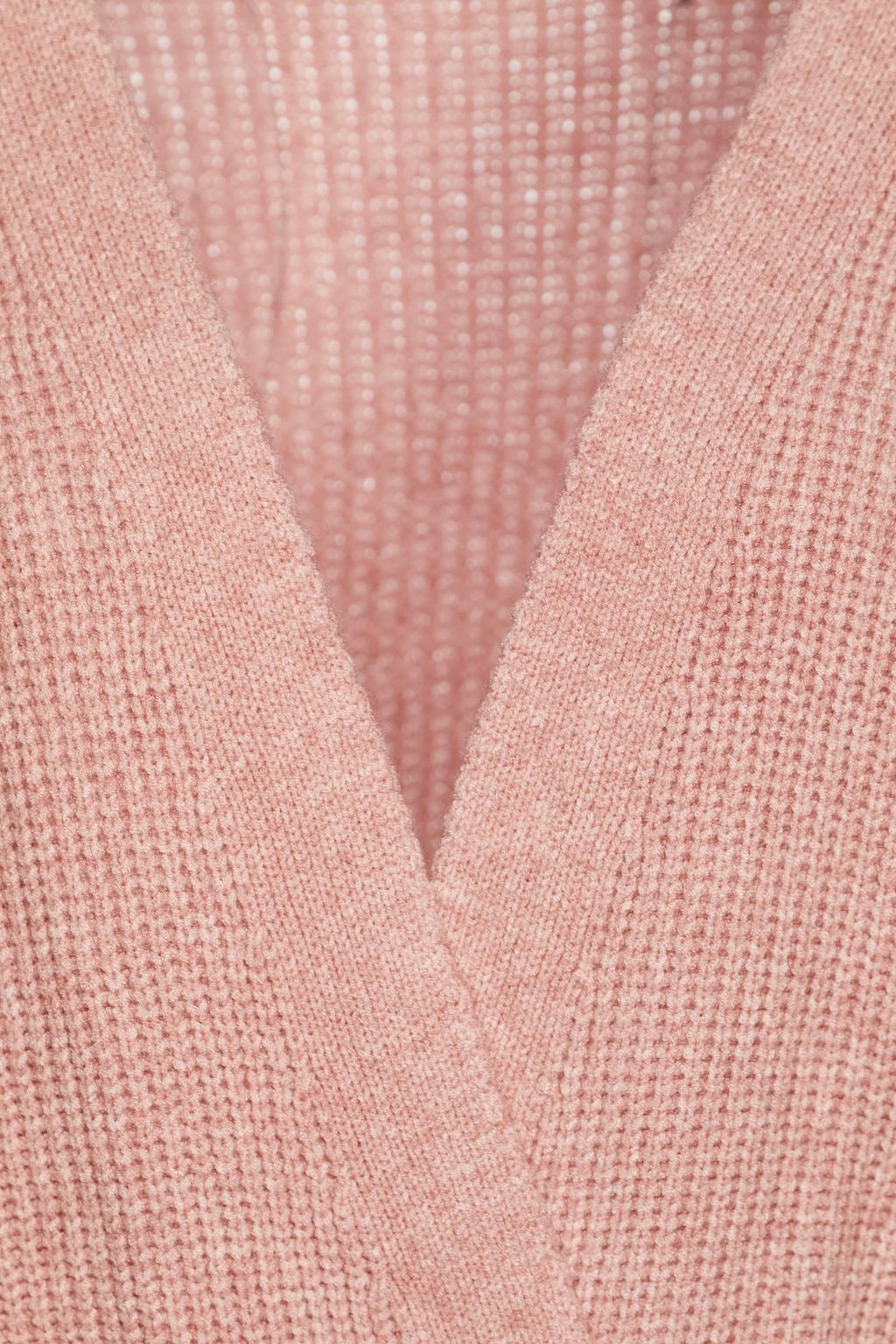 CHARLI Mélange ribbed-knit wrap cardigan