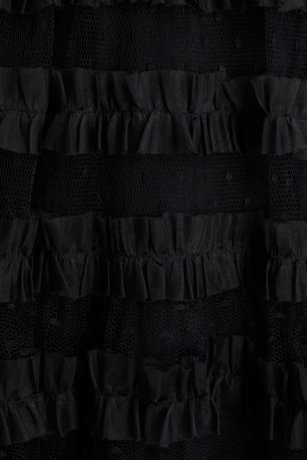 REDVALENTINO Bow-detailed ruffled point d'esprit midi dress