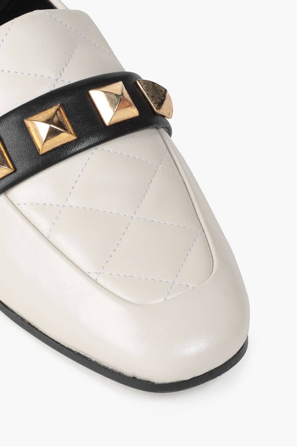 CLAUDIE PIERLOT Studded quilted leather collapsible-heel loafers