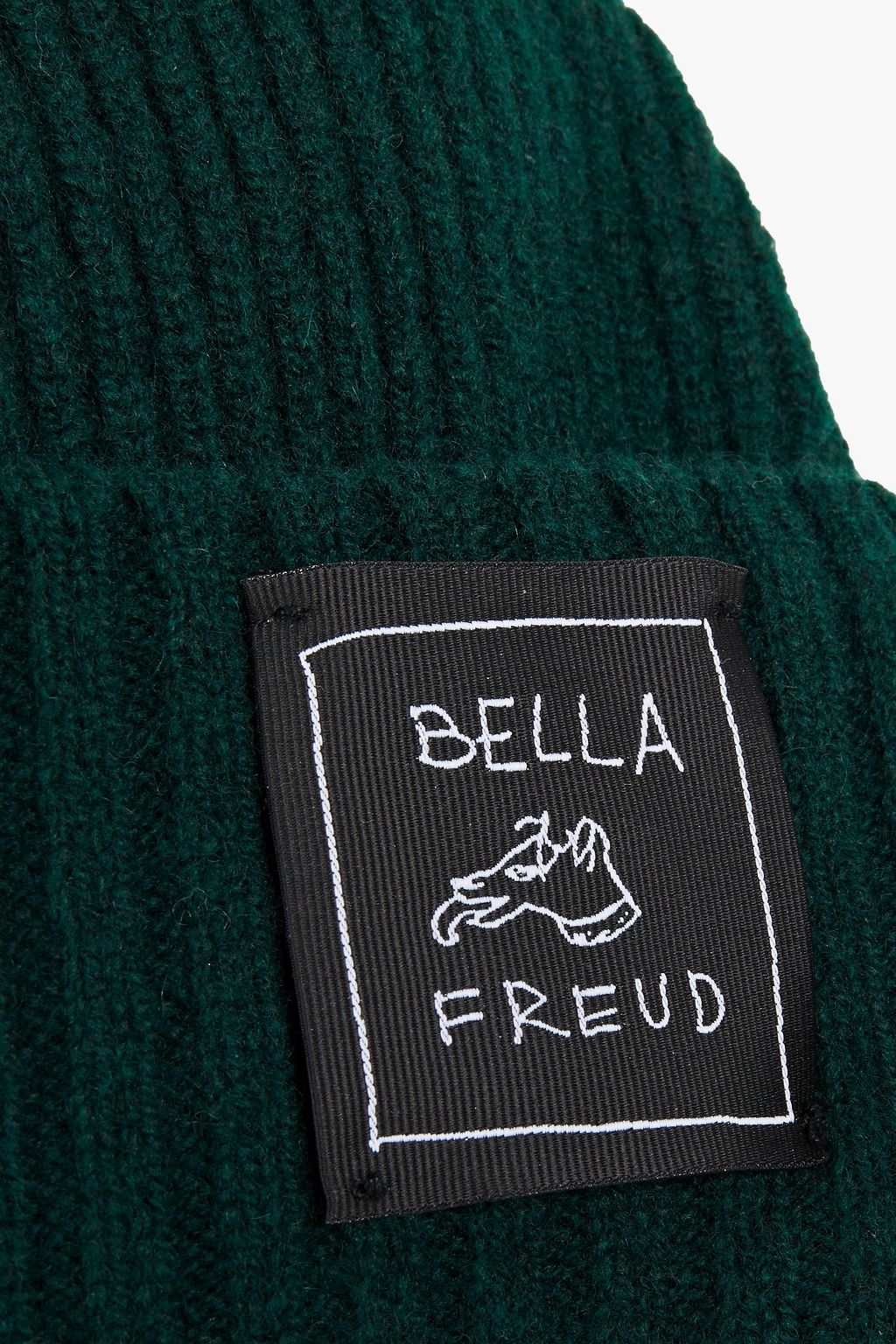 BELLA FREUD Appliquéd ribbed wool beanie