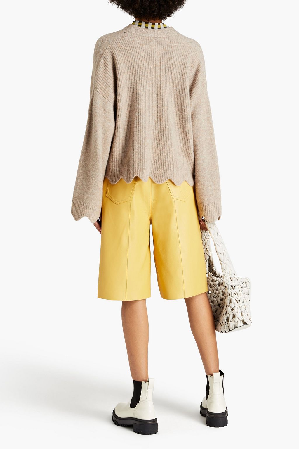 3.1 PHILLIP LIM Scalloped mélange brushed knitted sweater