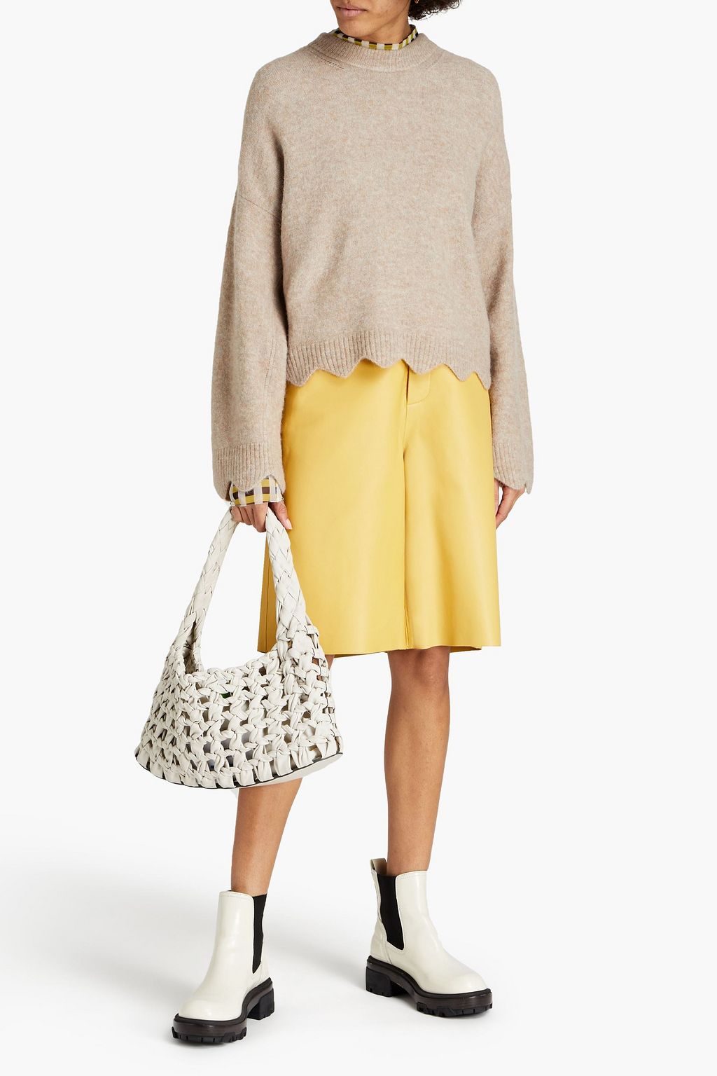 3.1 PHILLIP LIM Scalloped mélange brushed knitted sweater