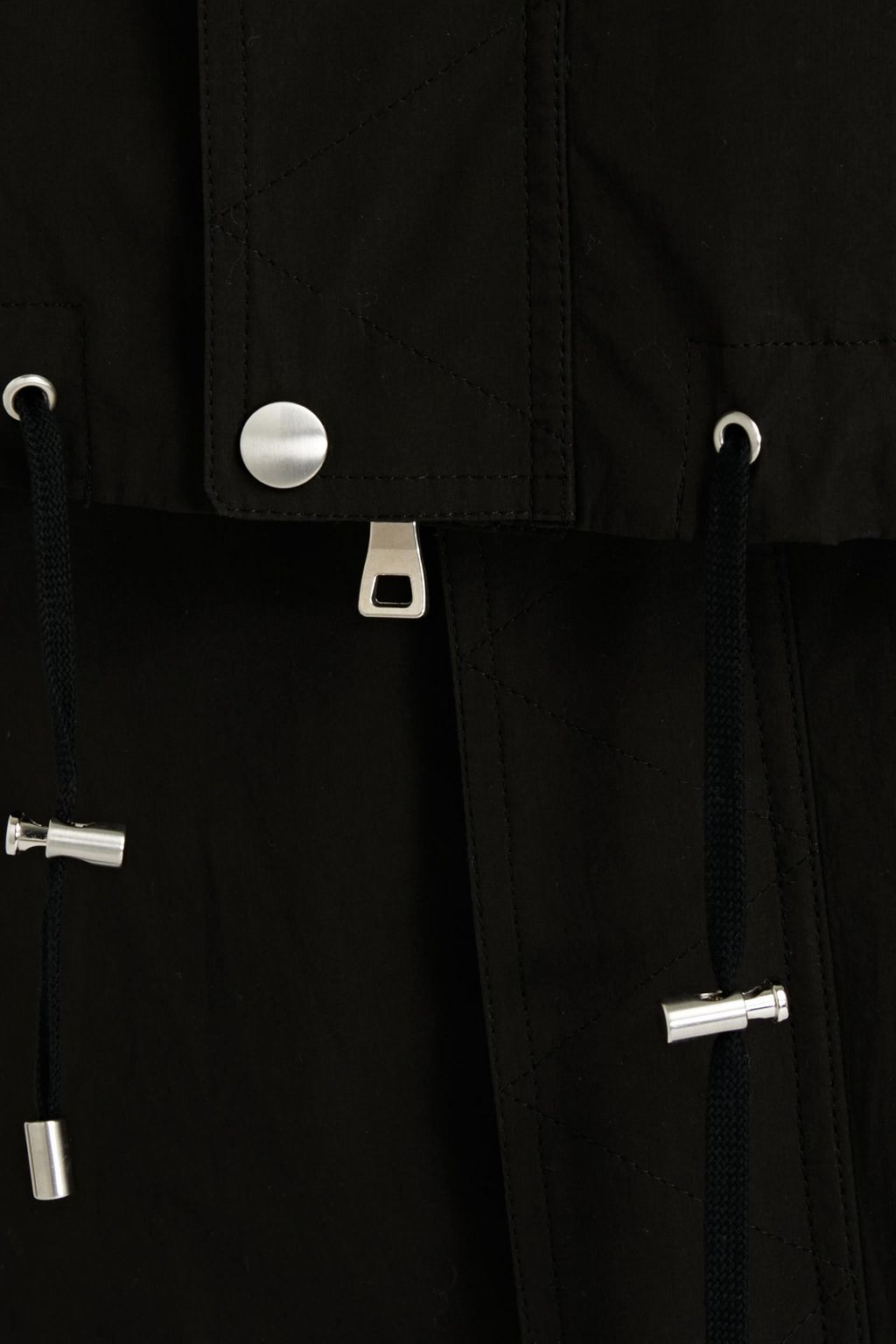 BALMAIN Convertible cotton hooded parka