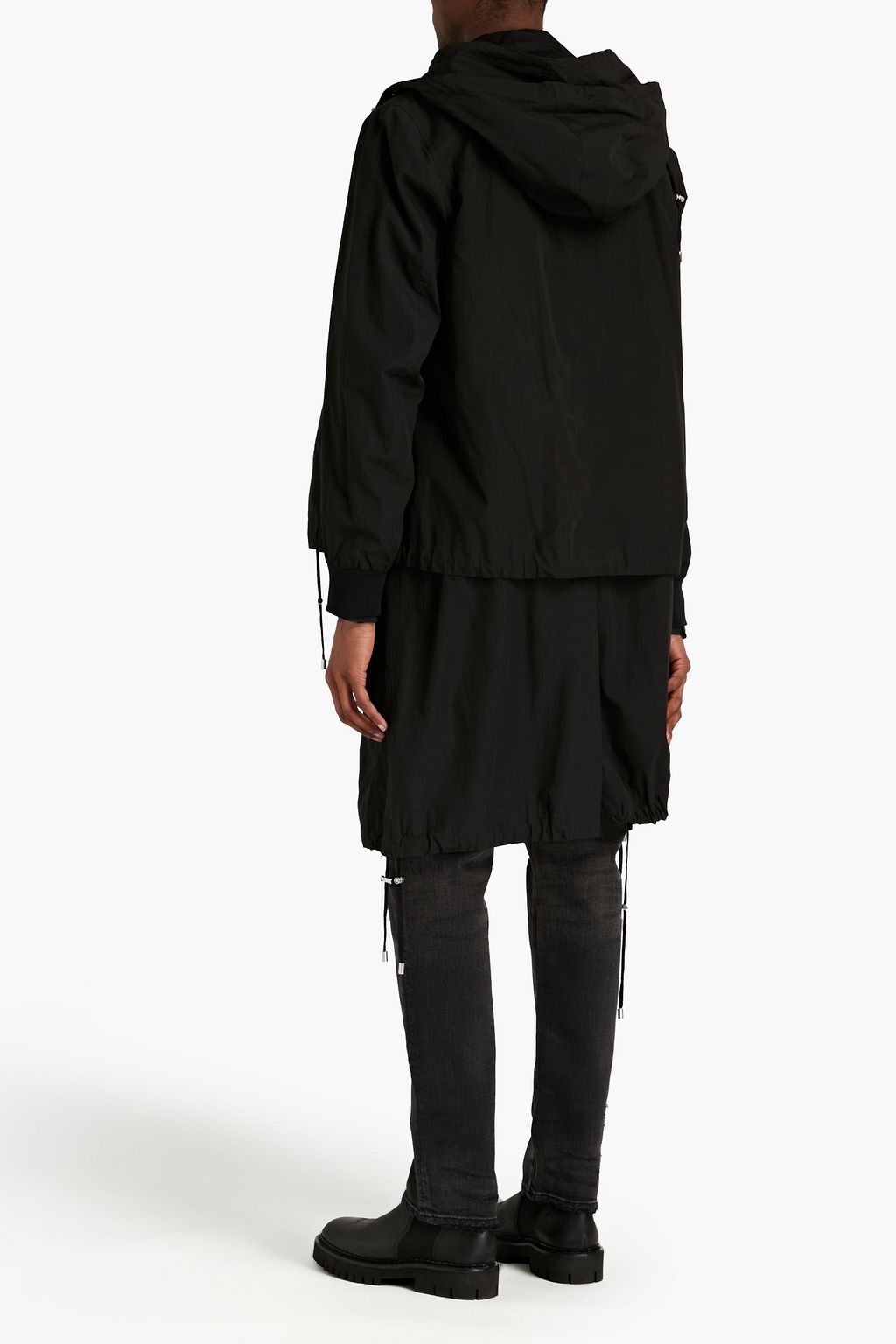 BALMAIN Convertible cotton hooded parka