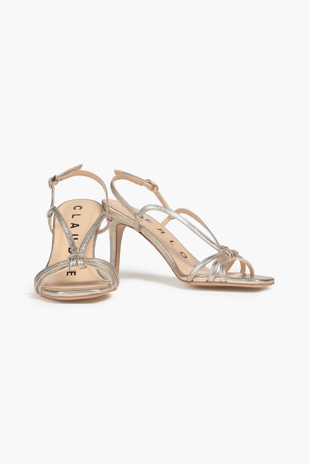 CLAUDIE PIERLOT Metallic leather slingback sandals