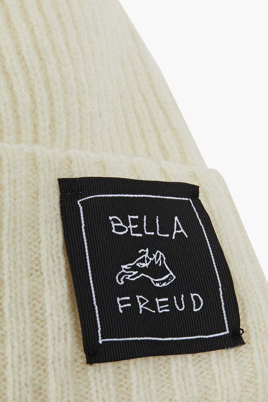 BELLA FREUD Appliquéd ribbed wool beanie