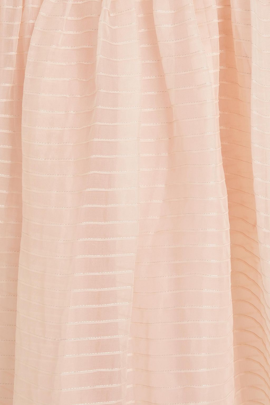 REDVALENTINO Pintucked metallic silk-organza maxi dress