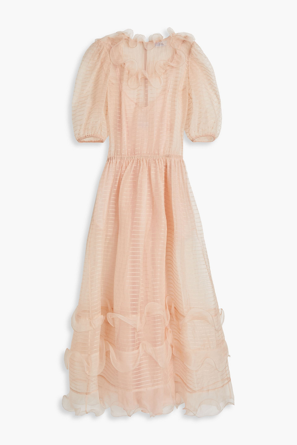 Redvalentino Woman Pintucked Metallic Silk-organza Maxi Dress Blush Size 44