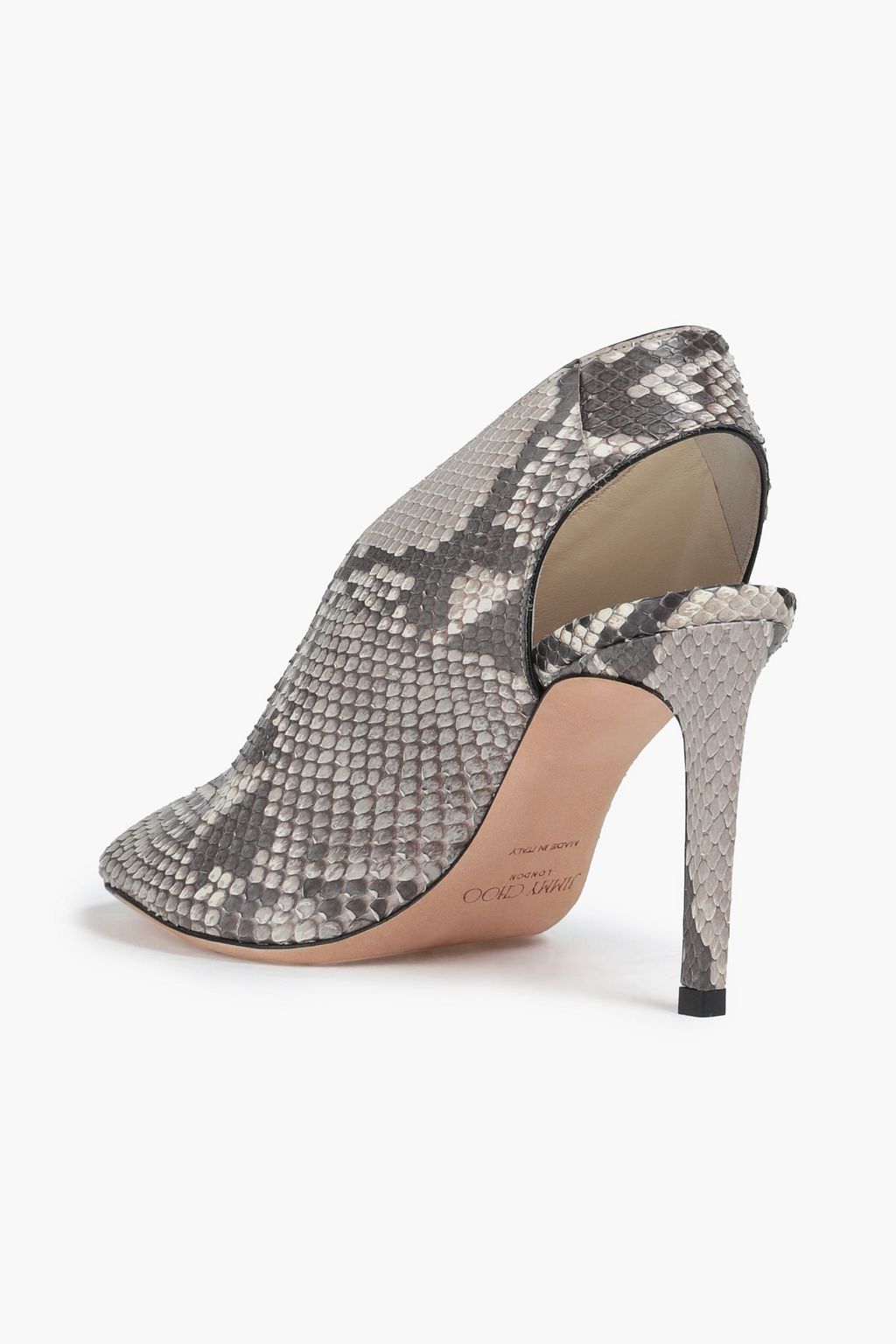 JIMMY CHOO Shar 85 snake-effect leather slingback pumps