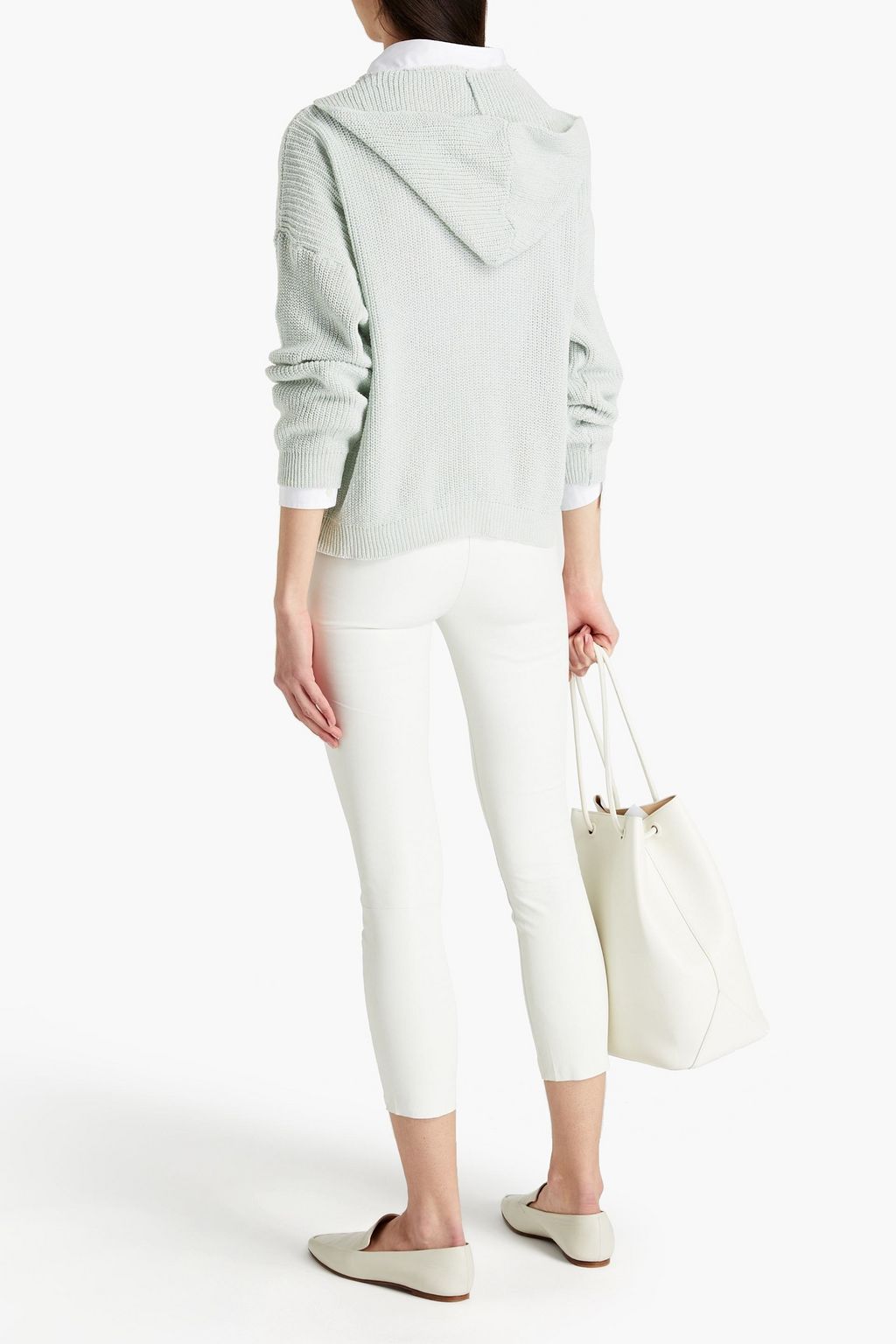 CHARLI Melena ribbed cotton-blend hoodie