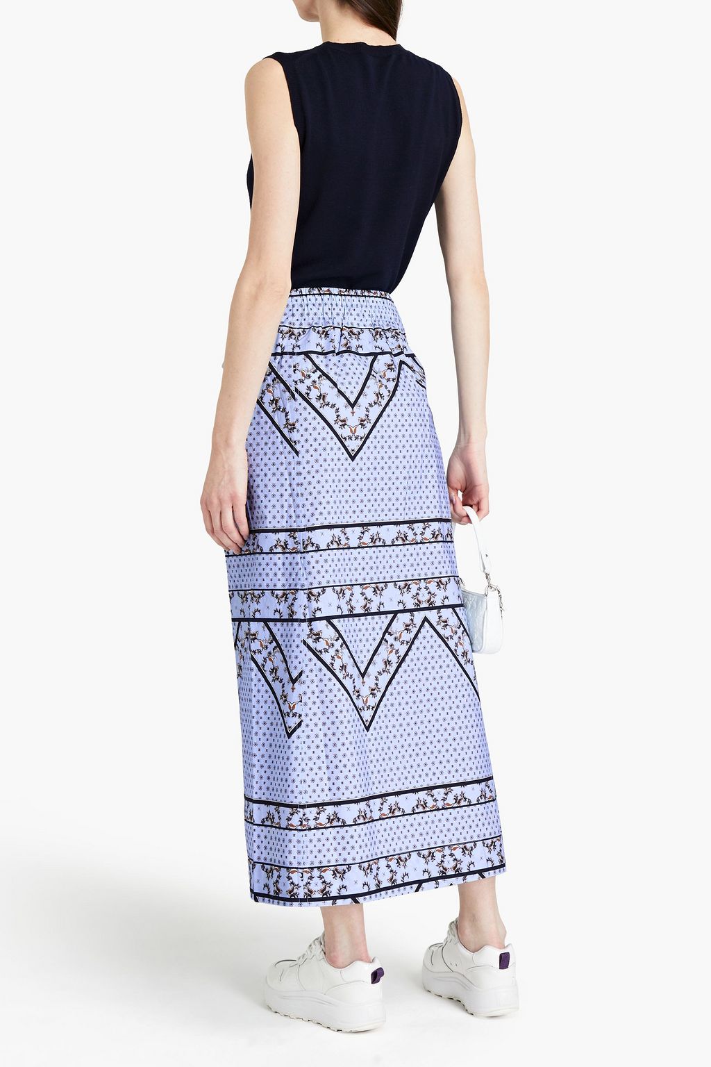 GANNI Printed cotton maxi skirt