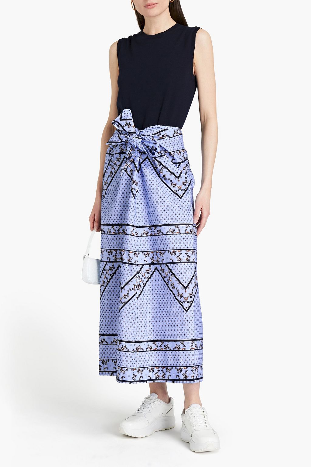 GANNI Printed cotton maxi skirt