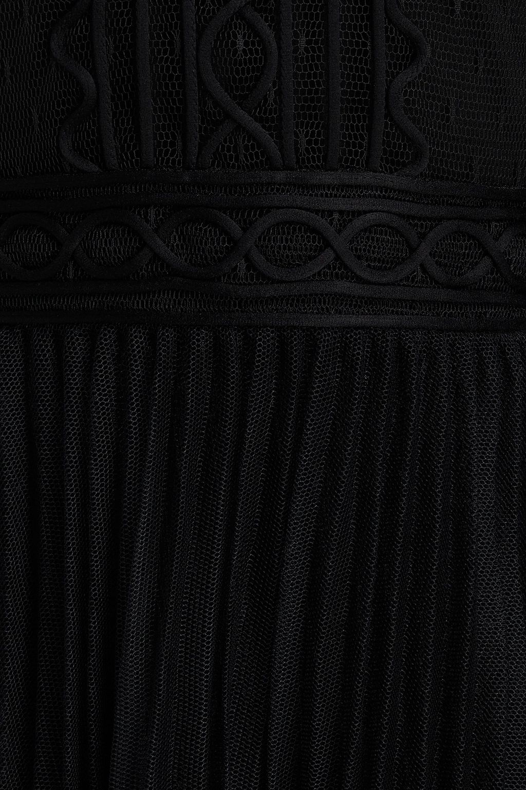REDVALENTINO Pleated point d'esprit maxi dress