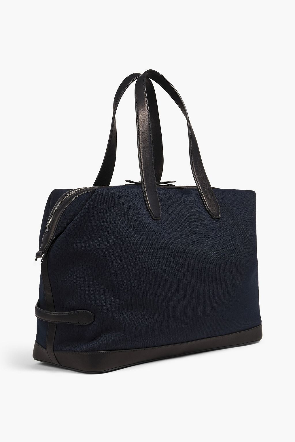 BRIONI Leather-trimmed canvas weekend bag