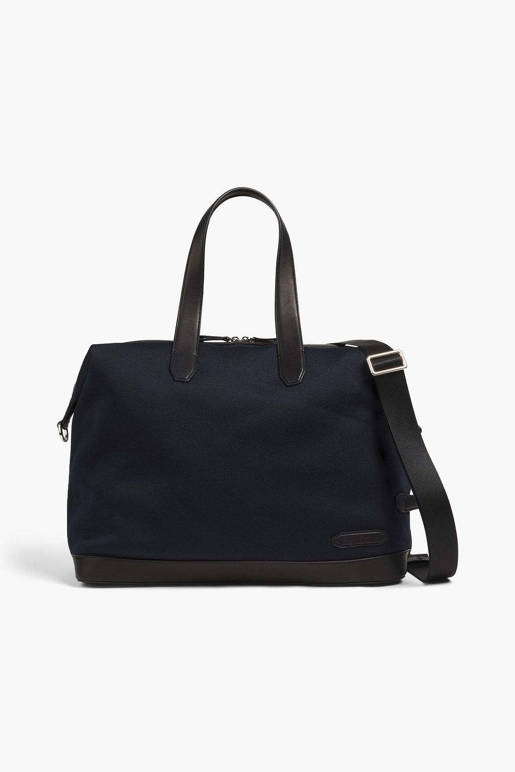 BRIONI Leather-trimmed canvas weekend bag