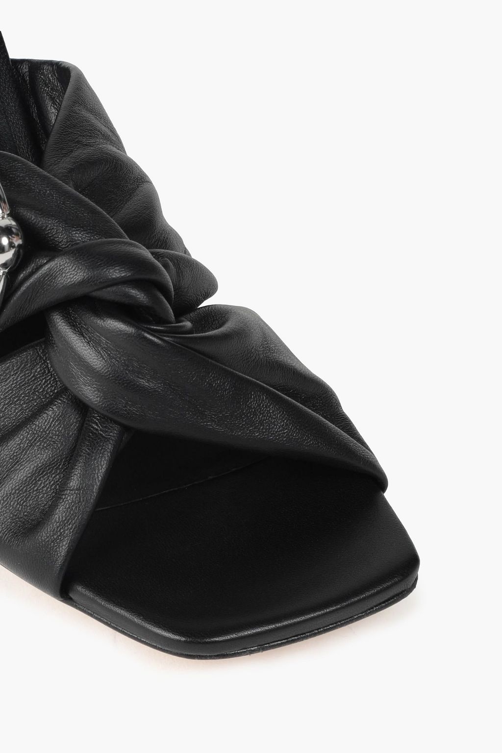 CLAUDIE PIERLOT Buckle-embellished knotted leather mules