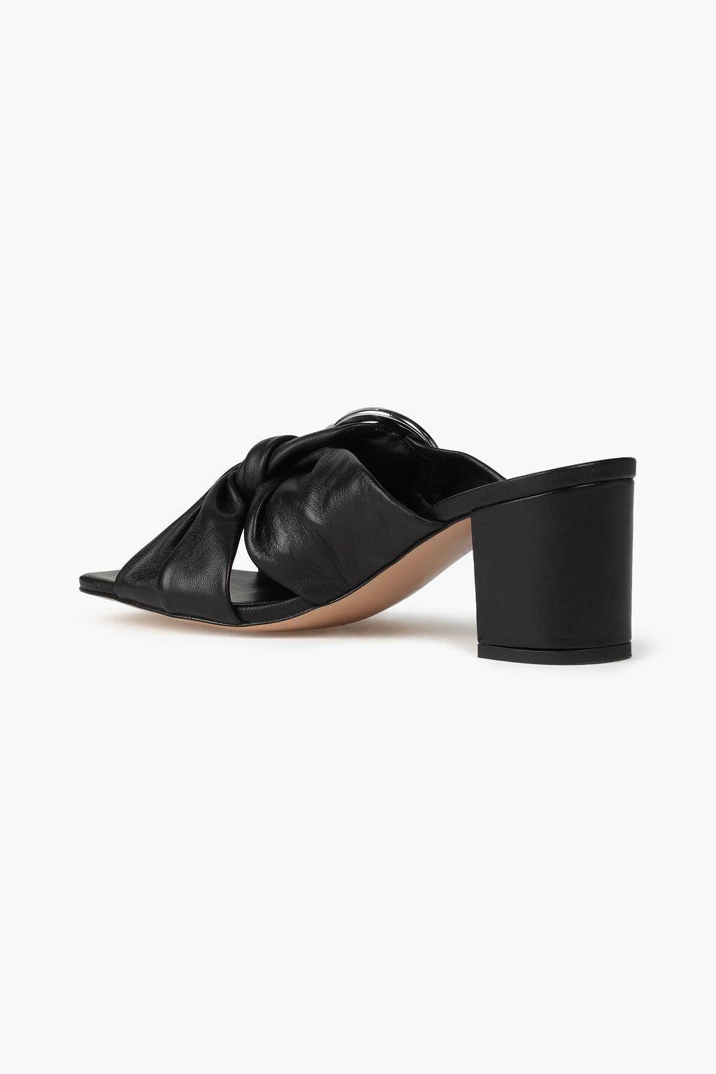 CLAUDIE PIERLOT Buckle-embellished knotted leather mules