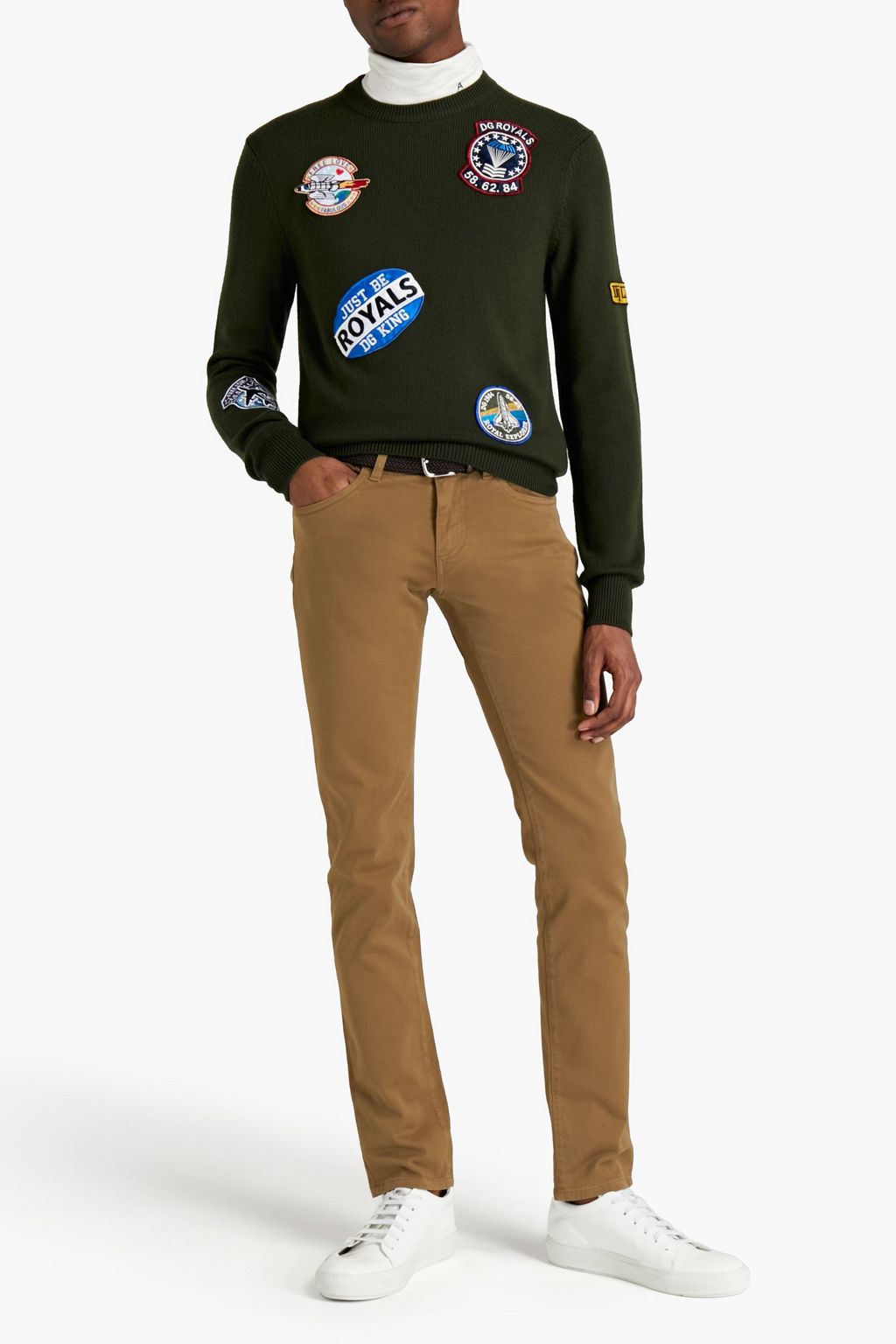 DOLCE & GABBANA Skinny-fit cotton-blend gabardine pants