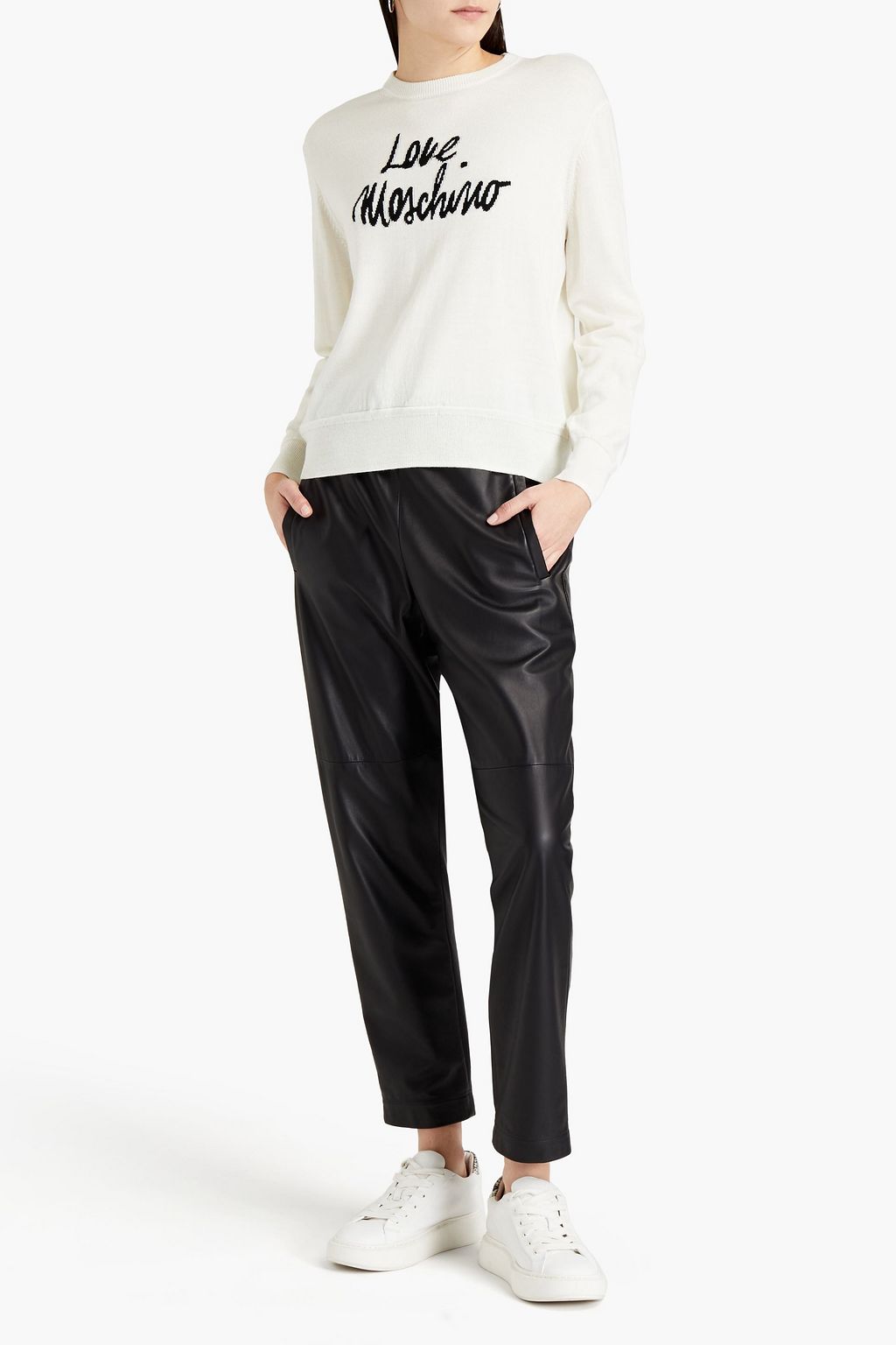 LOVE MOSCHINO Intarsia-knit wool-blend sweater
