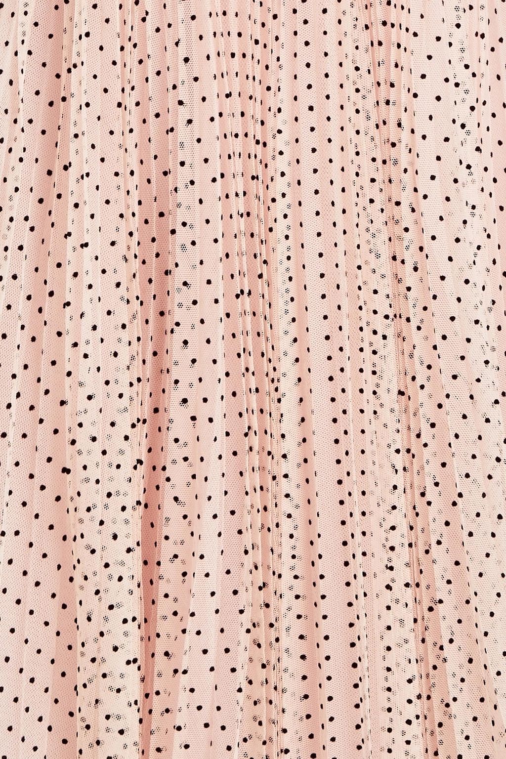 REDVALENTINO فستان قصير مصنوع من التول بنقشات بارزة ومزين بربطة على شكل فراشة