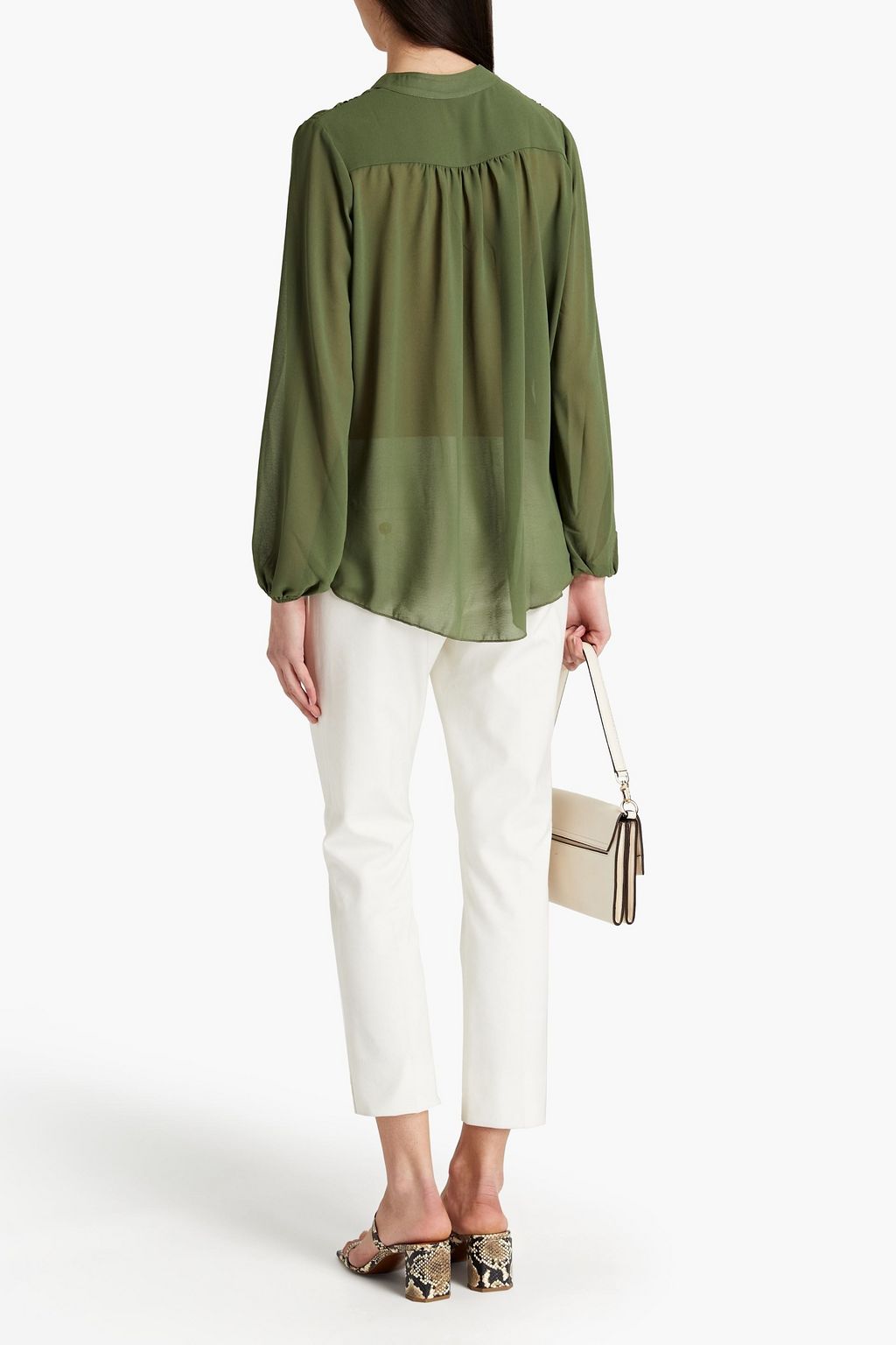 CHARLI Hanna wrap-effect georgette blouse