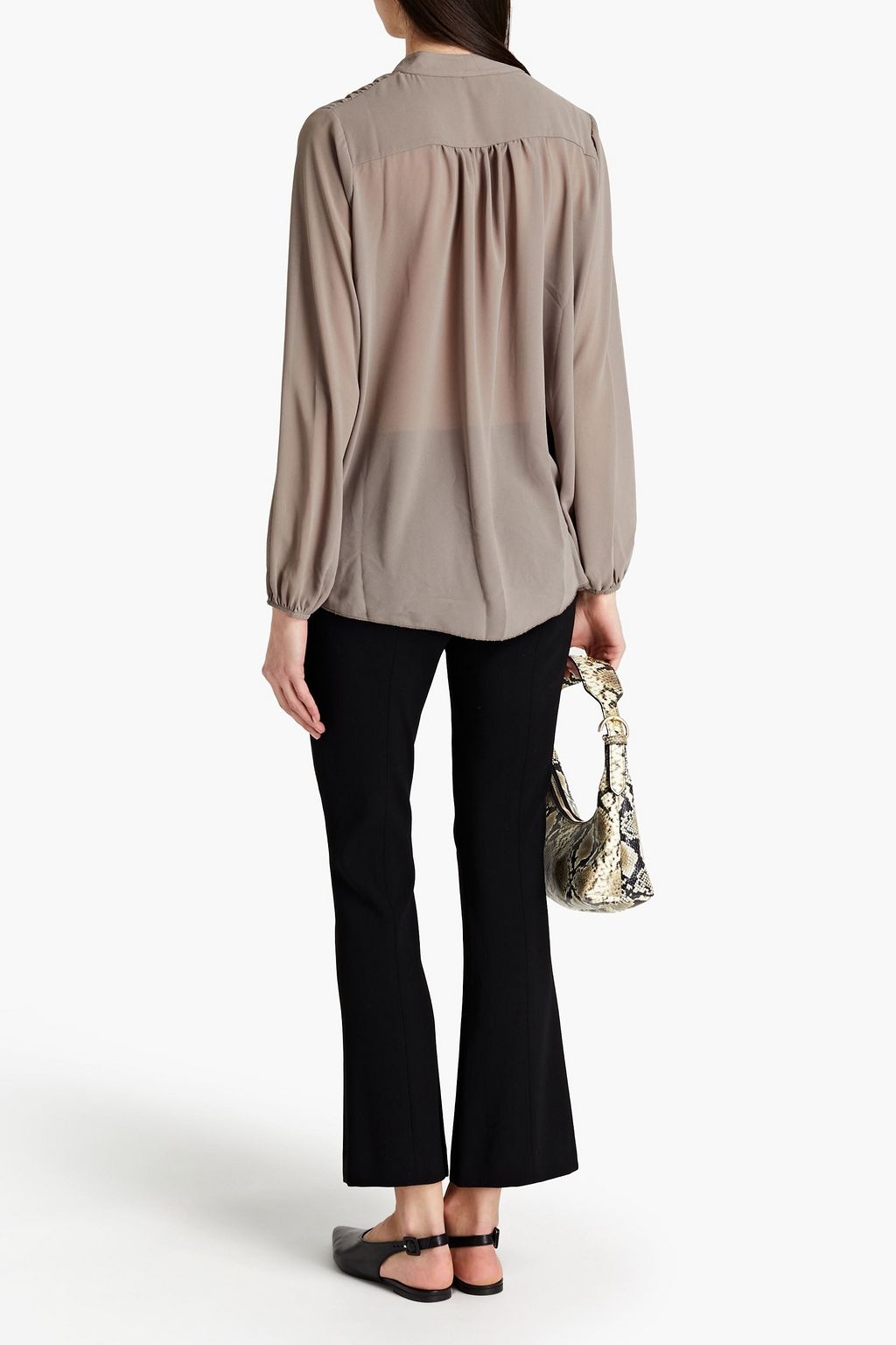 CHARLI Hanna wrap-effect georgette blouse