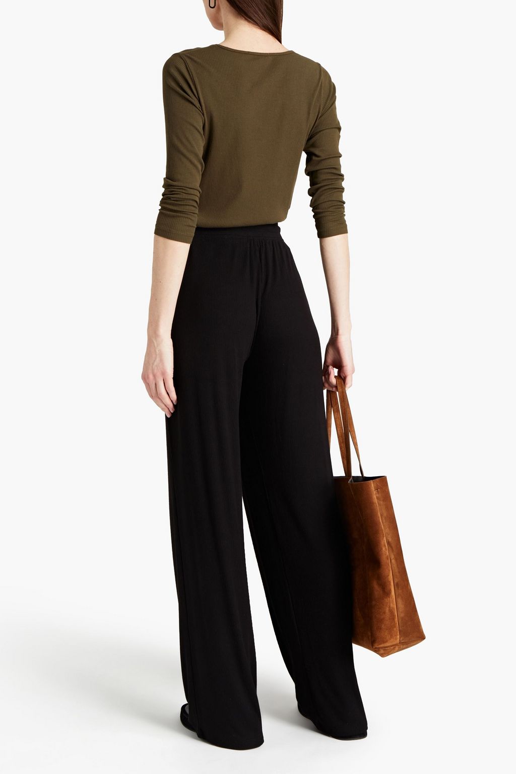ATM ANTHONY THOMAS MELILLO Ribbed modal-blend jersey wide-leg pants