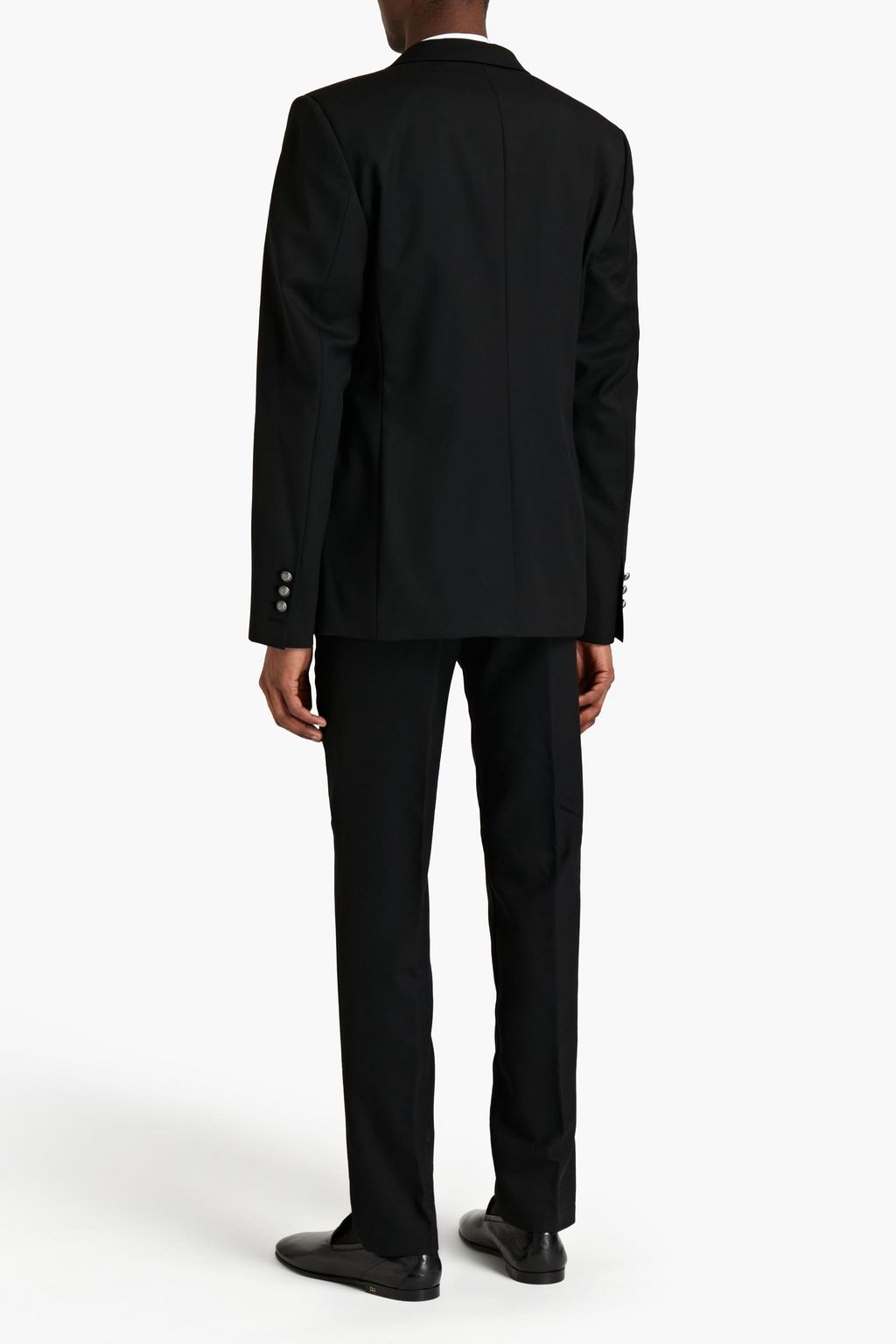 BALMAIN Satin-trimmed wool-twill tuxedo jacket