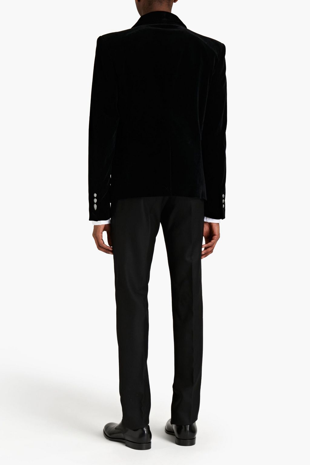 BALMAIN Cotton-blend velvet tuxedo jacket