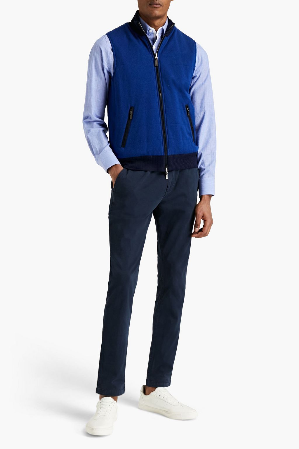 CANALI Reversible cashmere and shell waistcoat