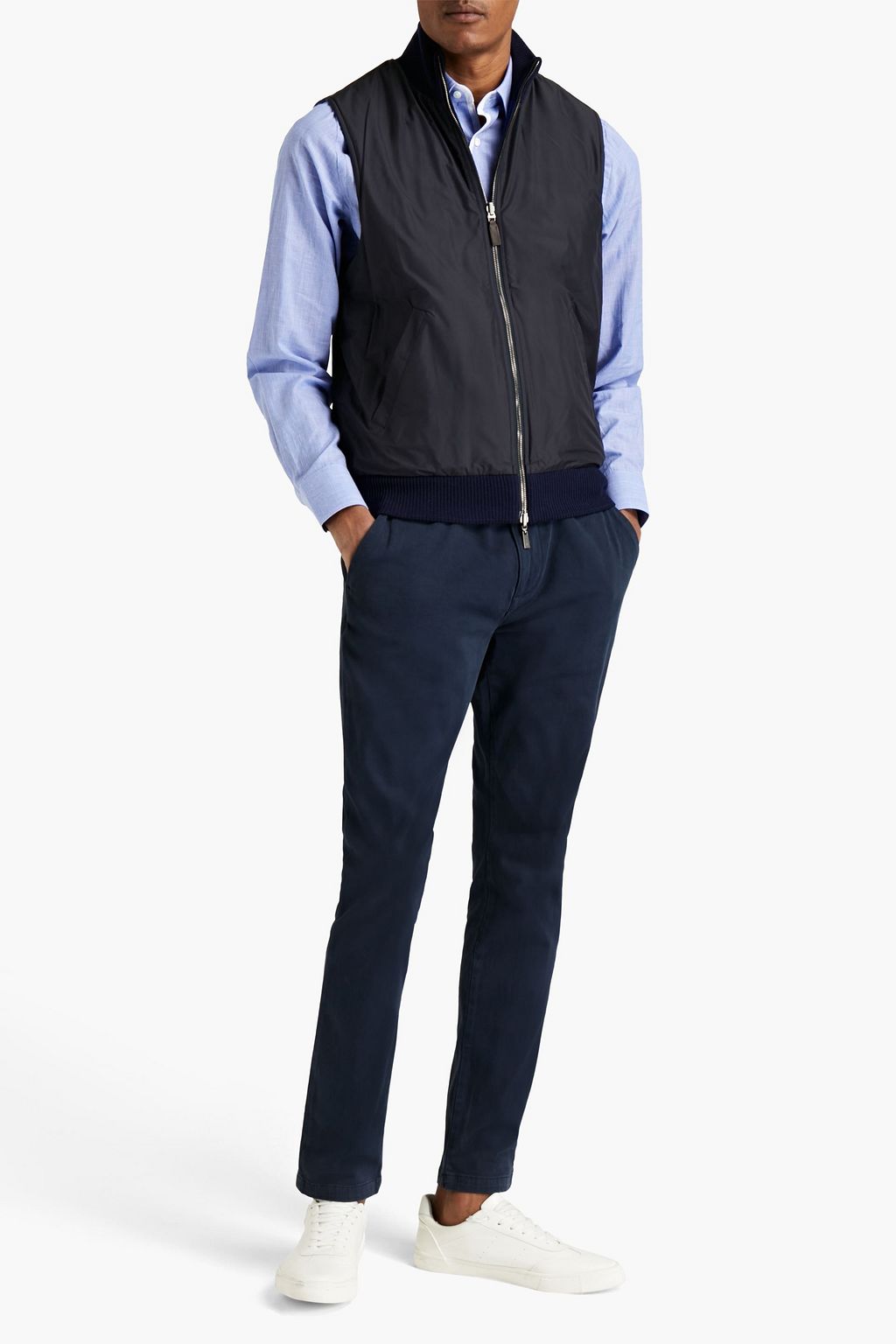 CANALI Reversible cashmere and shell waistcoat
