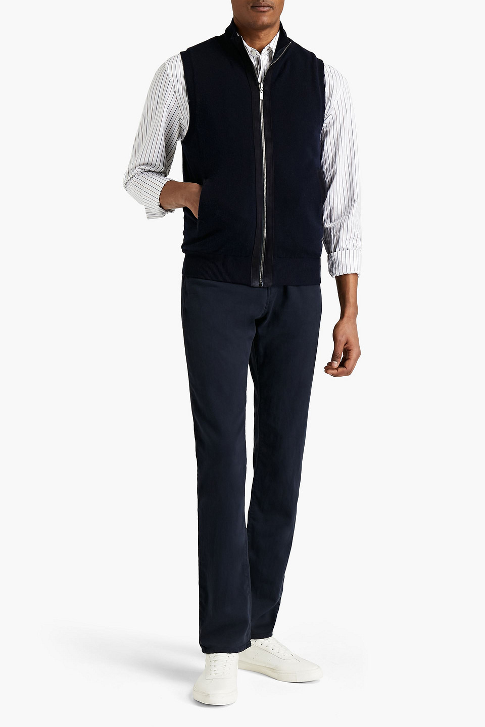 Canali Man Reversible Cashmere And Quilted Shell Waistcoat