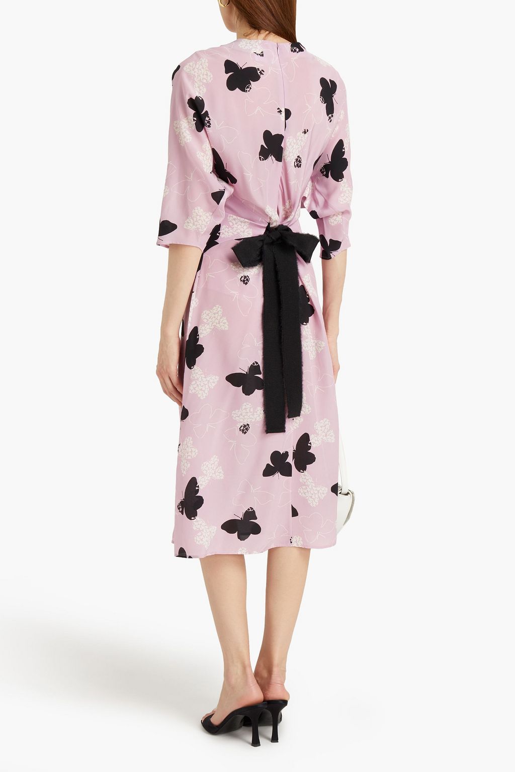REDVALENTINO Printed silk crepe de chine midi dress