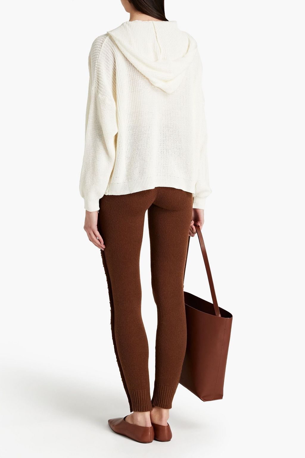 CHARLI Melena ribbed cotton-blend hoodie