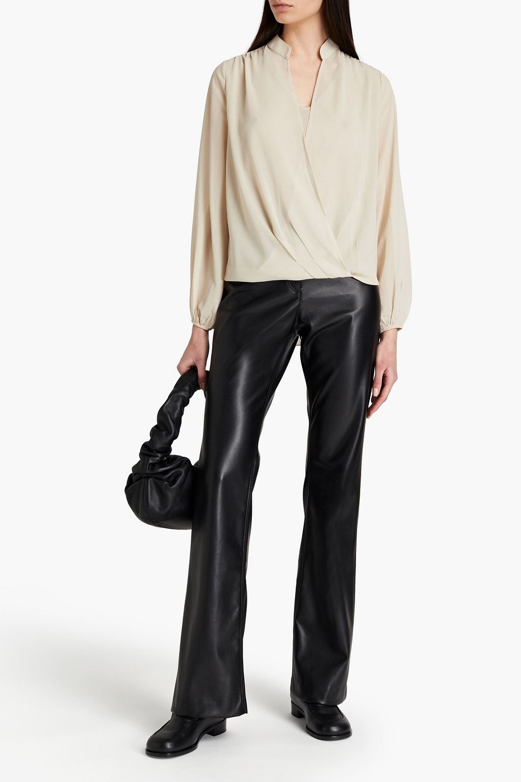 CHARLI Hanna wrap-effect georgette blouse
