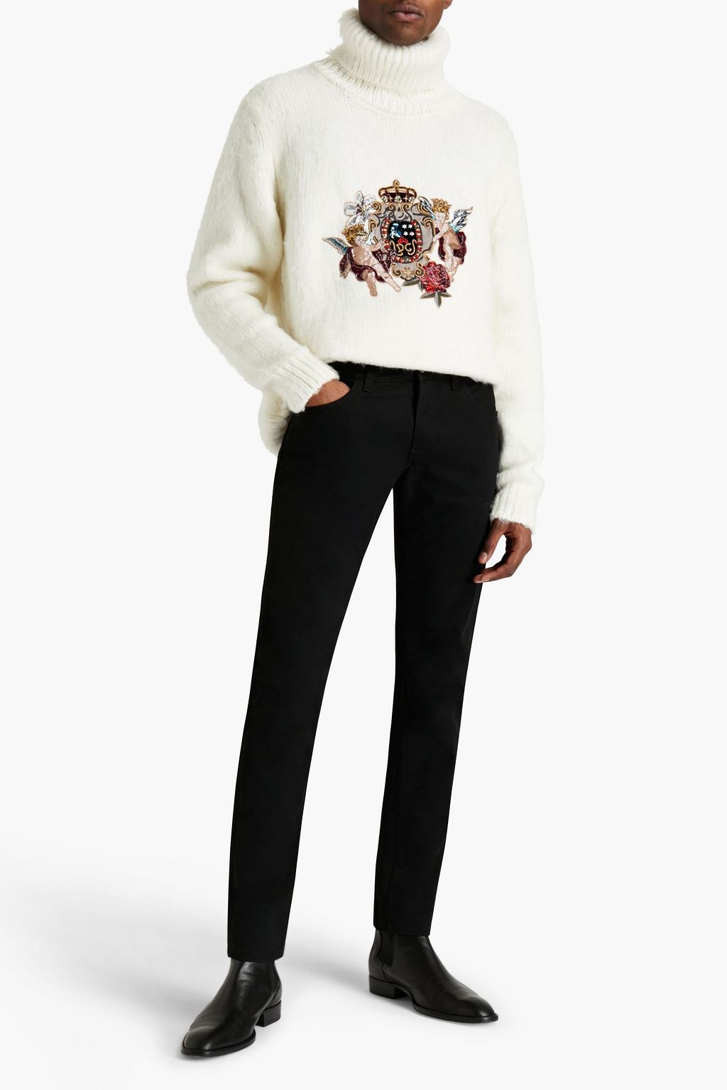 DOLCE & GABBANA Skinny-fit cotton-blend gabardine pants