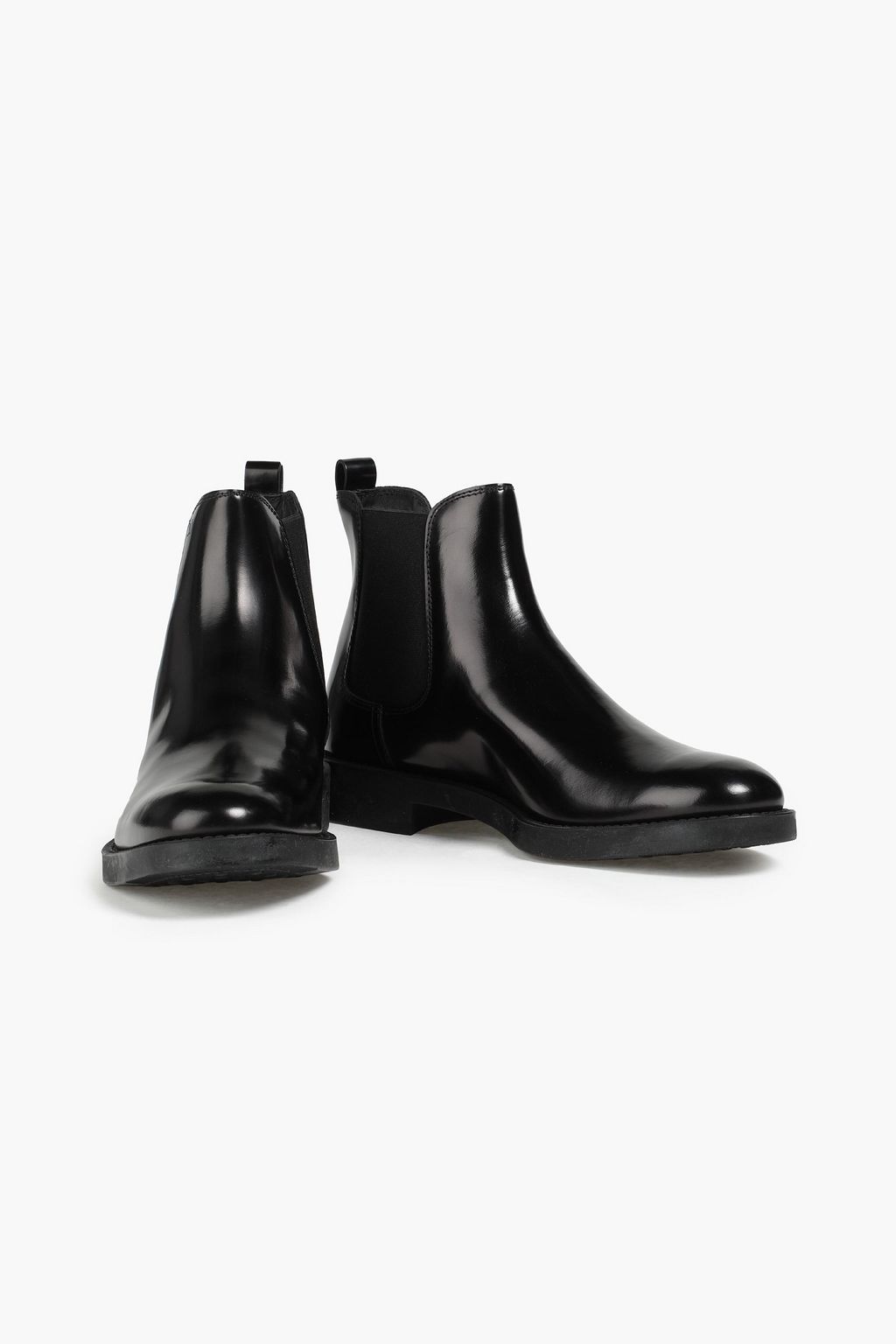 TOD'S حذاء بوت تشيلسي من الجلد اللامع